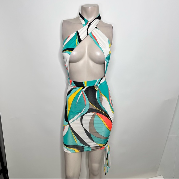 SOLD!Fashion Nova X Wrap Sexy Halter Dress - Picture 4 of 10
